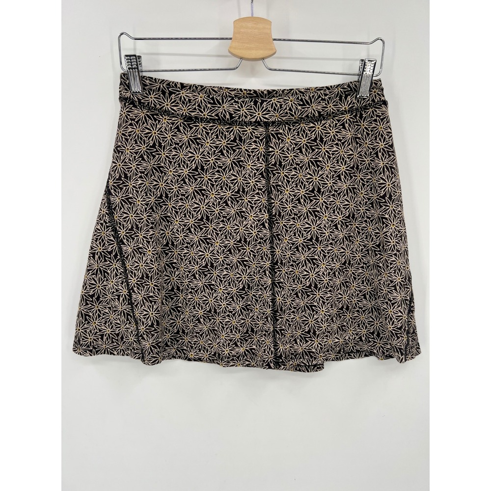 Toad&Co Seleena Skort Womens Medium Black Floral Organic Cotton